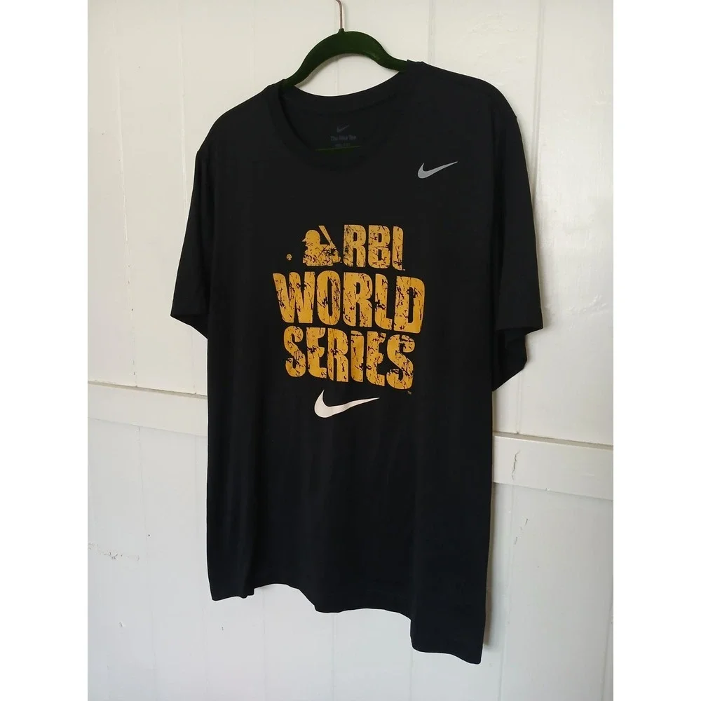 Nike RBI World Series Dri FIT Athletic T Shirt Mens XXL Black Softball Baseball